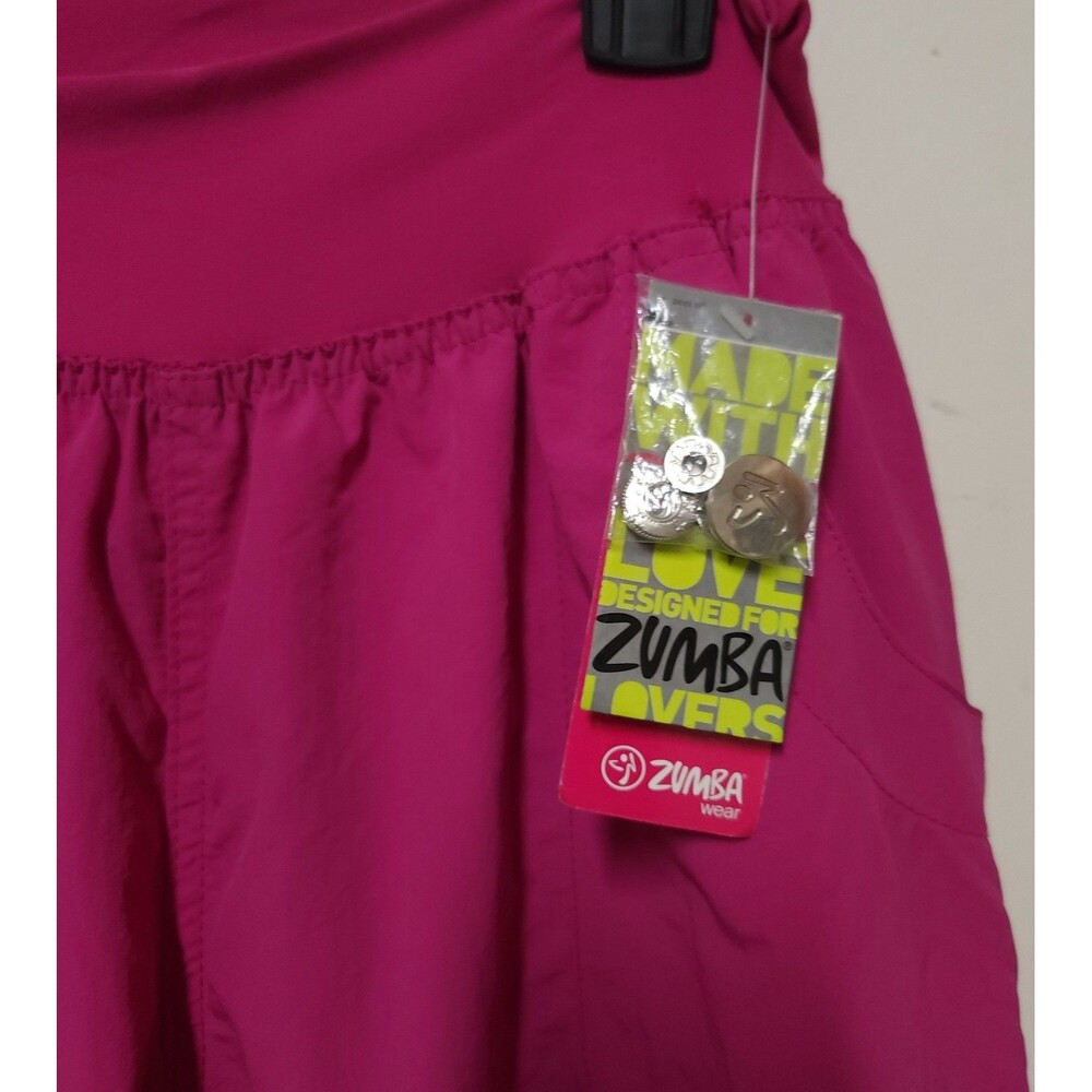 ZUMBA Pants Convertable Capri Dance Fitness Elite Wear Women's Pockets Pink XL - Picture 3 of 6